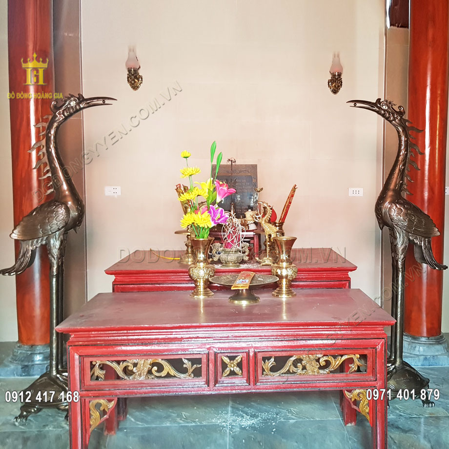 Đ&ocirc;i hạc thờ c&uacute;ng bằng đồng c&oacute; &yacute; nghĩa thờ c&uacute;ng t&acirc;m linh cao đẹp